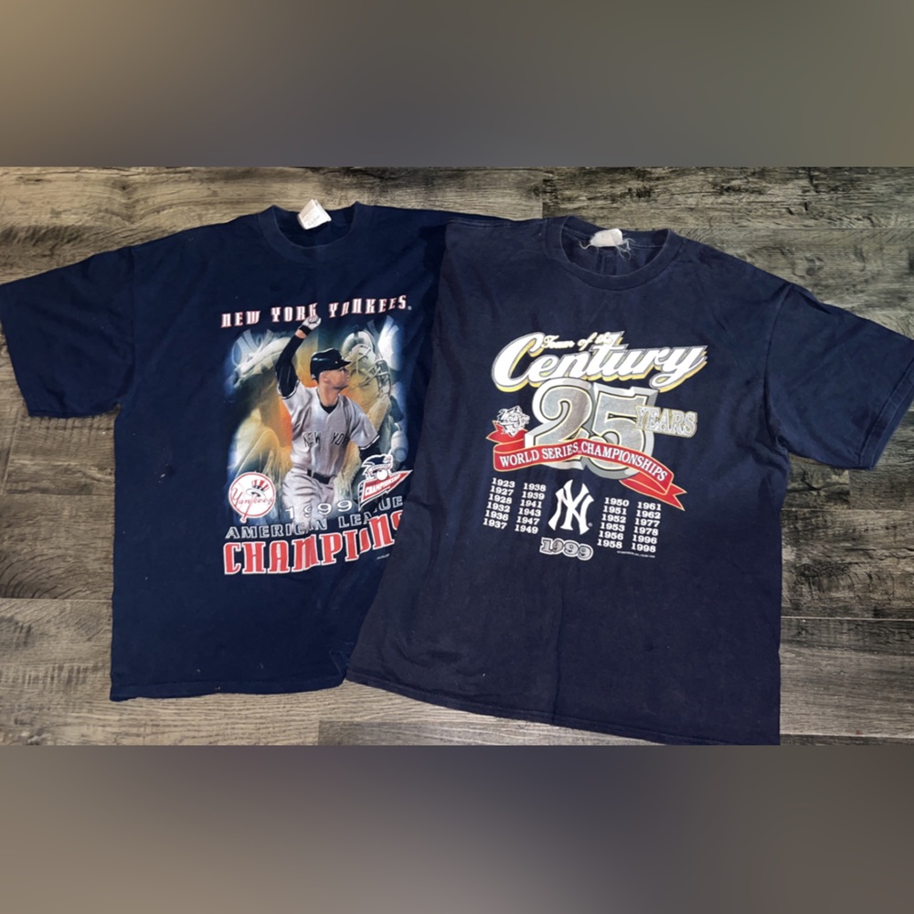 2 vintage Yankee baseball shirts